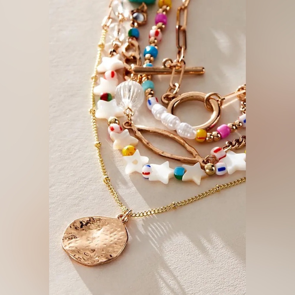 NWOT Multicolor Layered Necklace Set - Picture 3 of 3